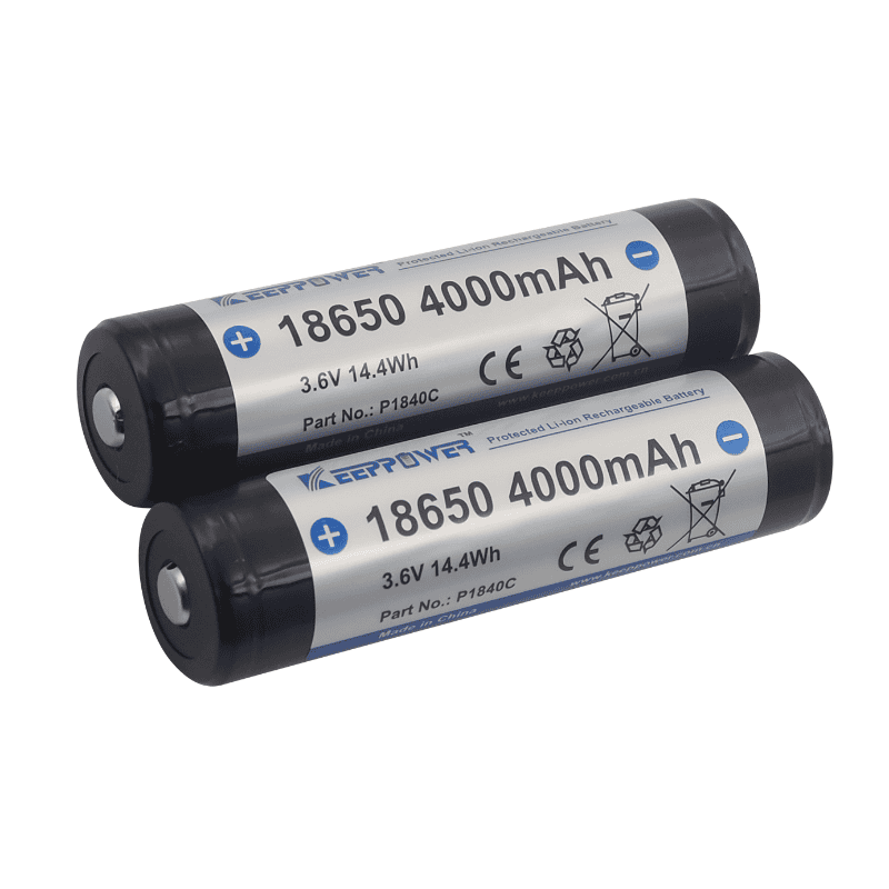 Keeppower 18650 4000mAh Protected Li-ion Battery 3.6V P1840C